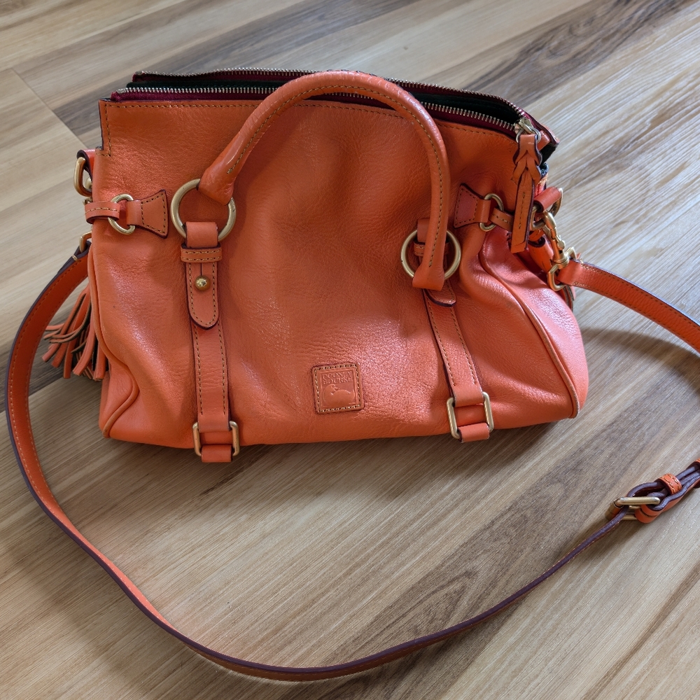 Dooney & Bourke Pink and Orange Leather Shoulder Bag